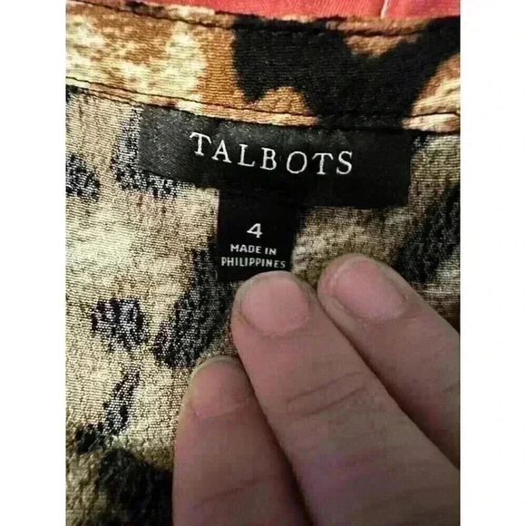 Talbots Dress Size 4 Leopard Animal Print V-neck Belted Long Sleeve Reg $149 - Picture 5 of 6